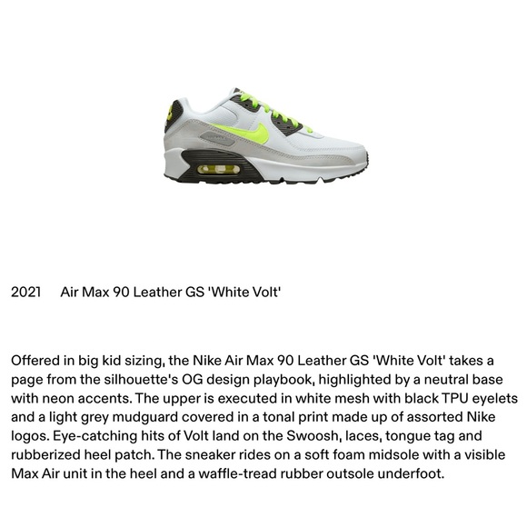 Nike Air Max 90 LTR Leather White Volt WMNS White/Volt-Black-Pure Platinum - Picture 4 of 16